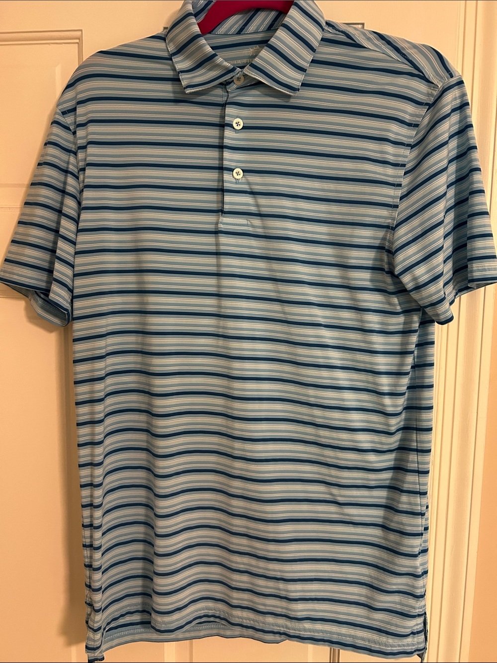 Southern Tide Light Blue Striped Polo Shirt - Mens Small Brr Technology